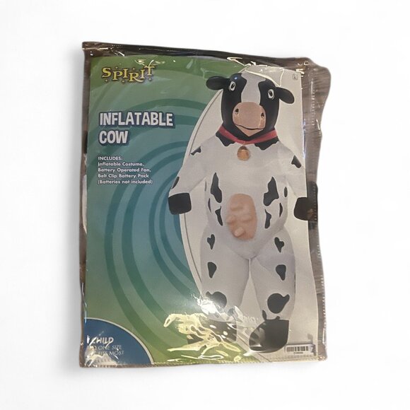 🐄 Spirit Halloween Inflatable Cow Costume Child Size 52"-61" Worn Once - Picture 2 of 4